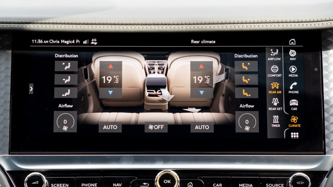 Bentley Flying Spur Hybrid climate settings
