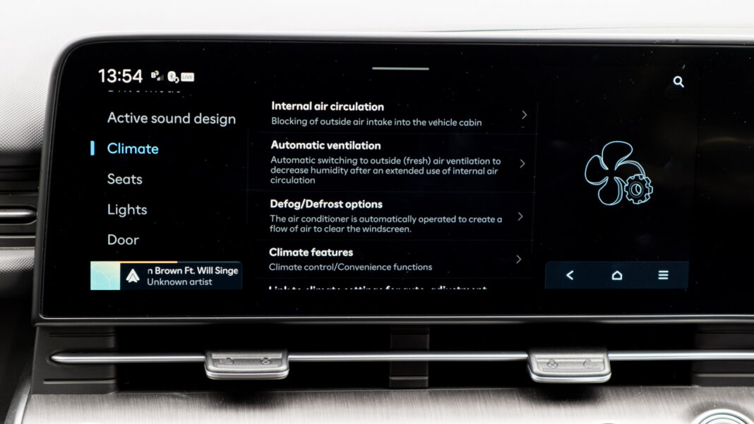 Hyundai Kona climate settings