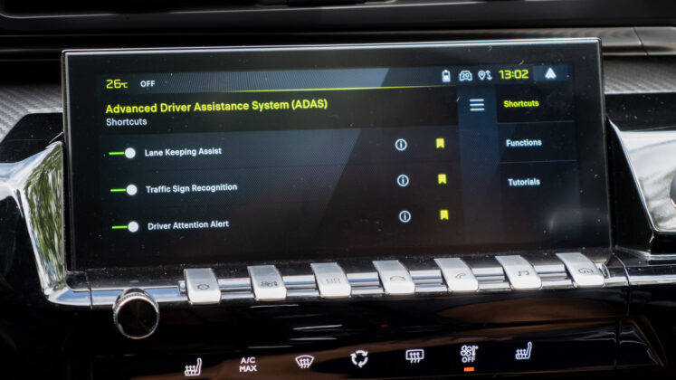 Peugeot 508 safety shortcuts