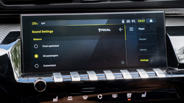 Peugeot 508 sound settings