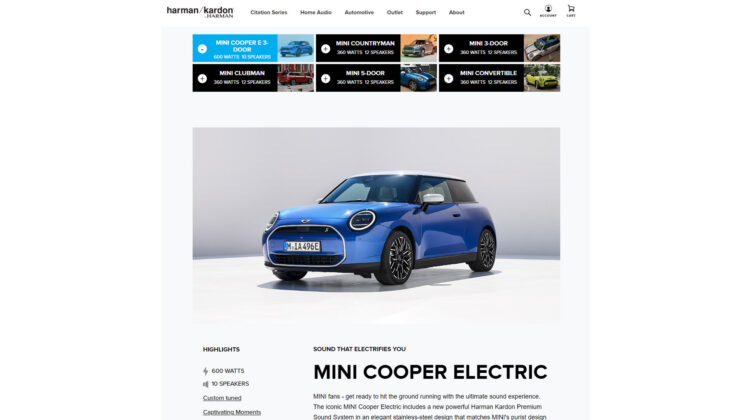 Mini Cooper Electric HK website